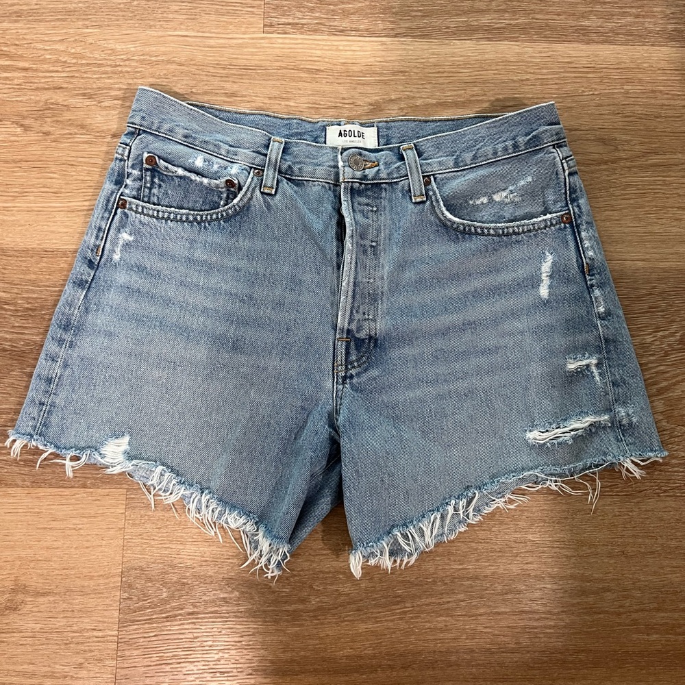 Agolde Parker long short, size 29, Women's Blue Denim Shorts
